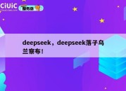 deepseek，deepseek落子乌兰察布！