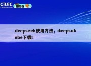 deepseek使用方法，deepsukebe下载！