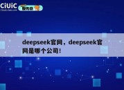deepseek官网，deepseek官网是哪个公司！