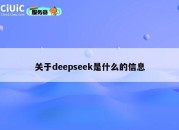 关于deepseek是什么的信息
