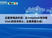 云服务暗战升级：从DeepSeek支持看Ciuic的技术野心，云服务器介绍！
