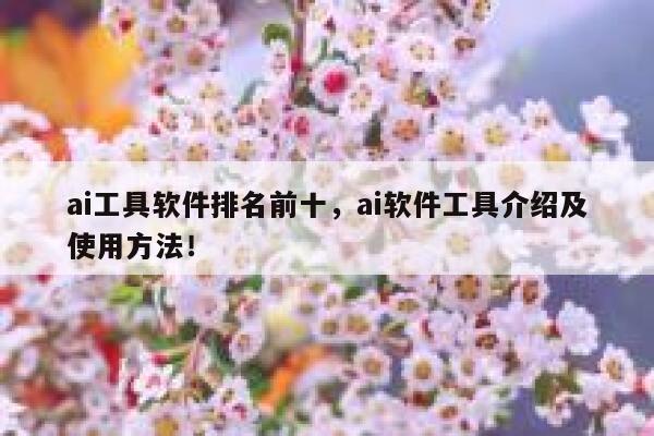 ai工具软件排名前十，ai软件工具介绍及使用方法！ 第1张