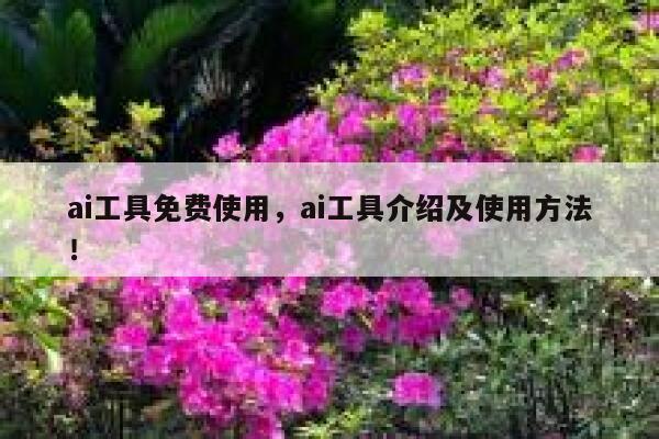 ai工具免费使用，ai工具介绍及使用方法！ 第1张
