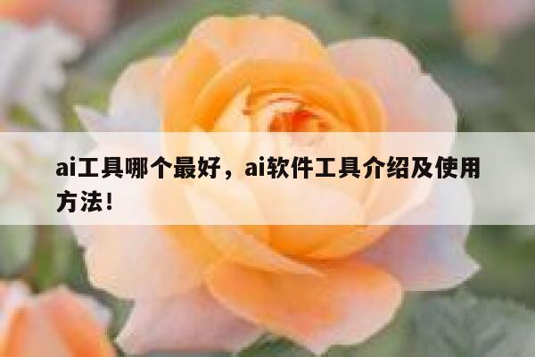 ai工具哪个最好，ai软件工具介绍及使用方法！ 第1张