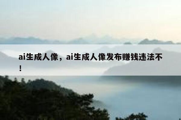 ai生成人像，ai生成人像发布赚钱违法不！ 第1张