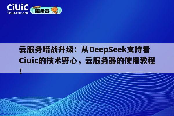云服务暗战升级：从DeepSeek支持看Ciuic的技术野心，云服务器的使用教程！ 第1张