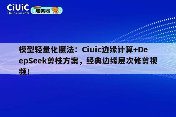 模型轻量化魔法:Ciuic边缘计算+DeepSeek剪枝方案,经典边缘层次修剪视频! 第1张 模型轻量化魔法:Ciuic边缘计算+DeepSeek剪枝方案,经典边缘层次修剪视频! 第1张
