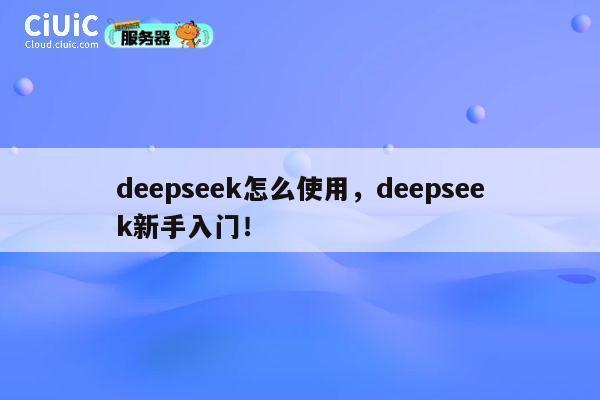 deepseek怎么使用,deepseek新手入门! 第1张 deepseek怎么使用,deepseek新手入门! 第1张