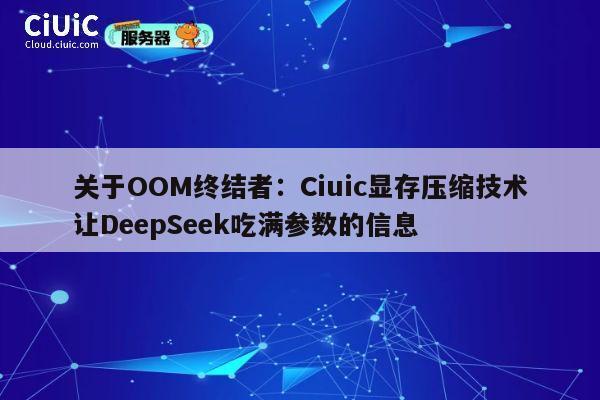 关于OOM终结者:Ciuic显存压缩技术让DeepSeek吃满参数的信息 第1张 关于OOM终结者:Ciuic显存压缩技术让DeepSeek吃满参数的信息 第1张