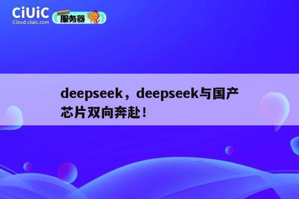 deepseek,deepseek与国产芯片双向奔赴! 第1张 deepseek,deepseek与国产芯片双向奔赴! 第1张
