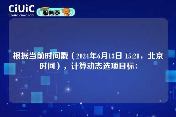 根据当前时间戳（2024年6月13日 15:28，北京时间），计算动态选项目标：
